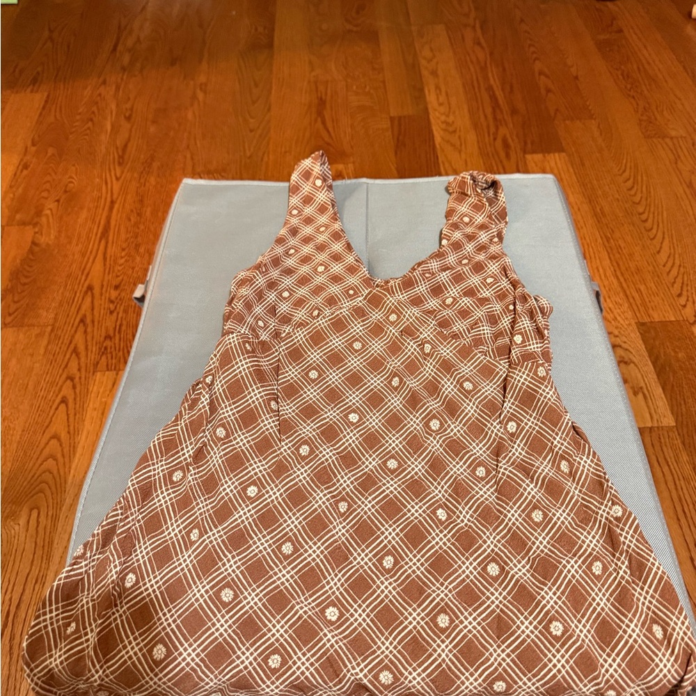 Wild Fable Brown and Cream Plaid Dress